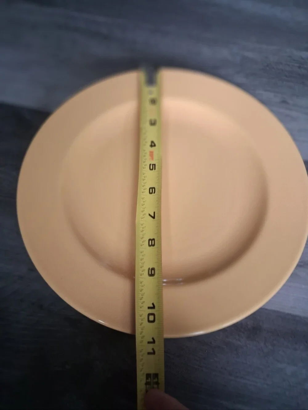 Set Of 5, Yellow Vintage  Ceramic Dinner Plate - Classic Solid Color